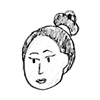 A drawing of an asian woman