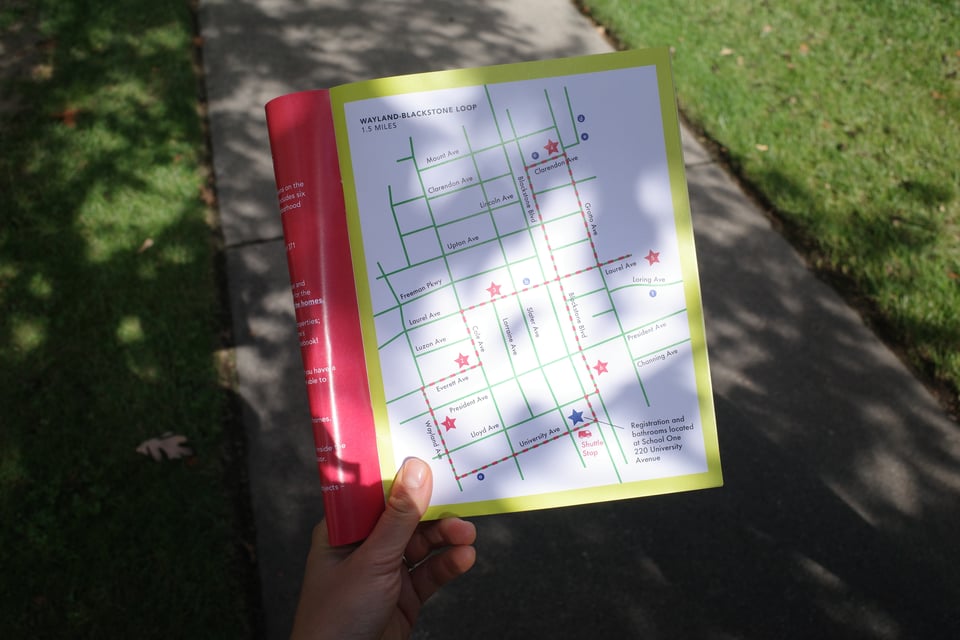 A map of the open house tour.