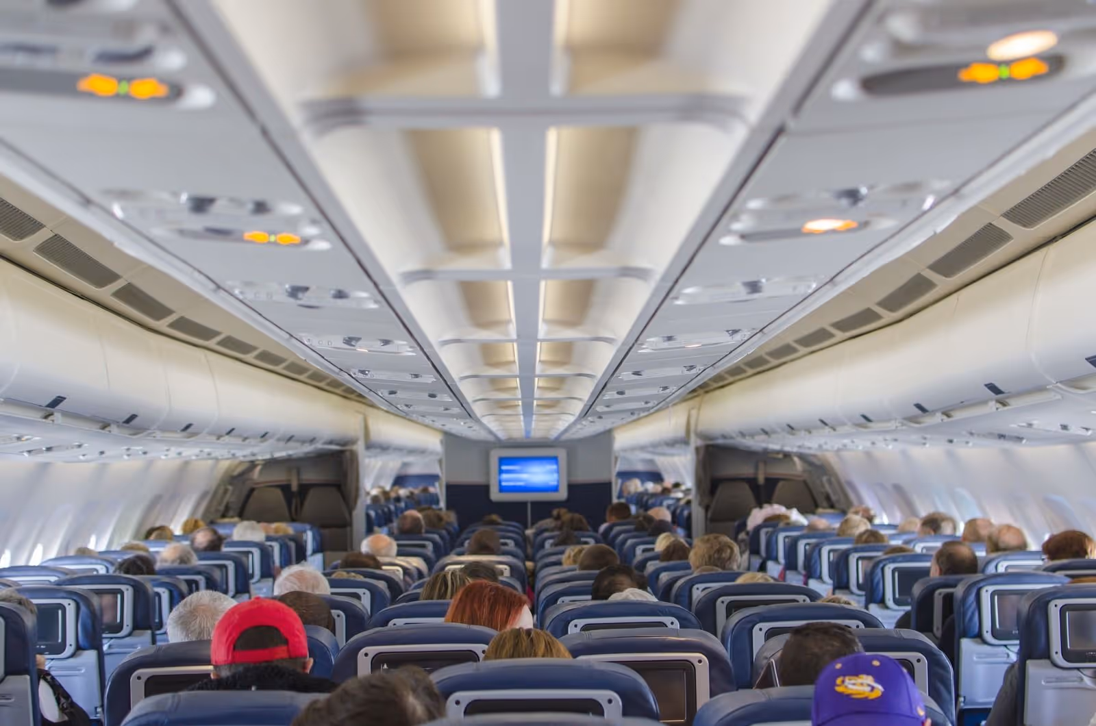 Picture inside of an airplane