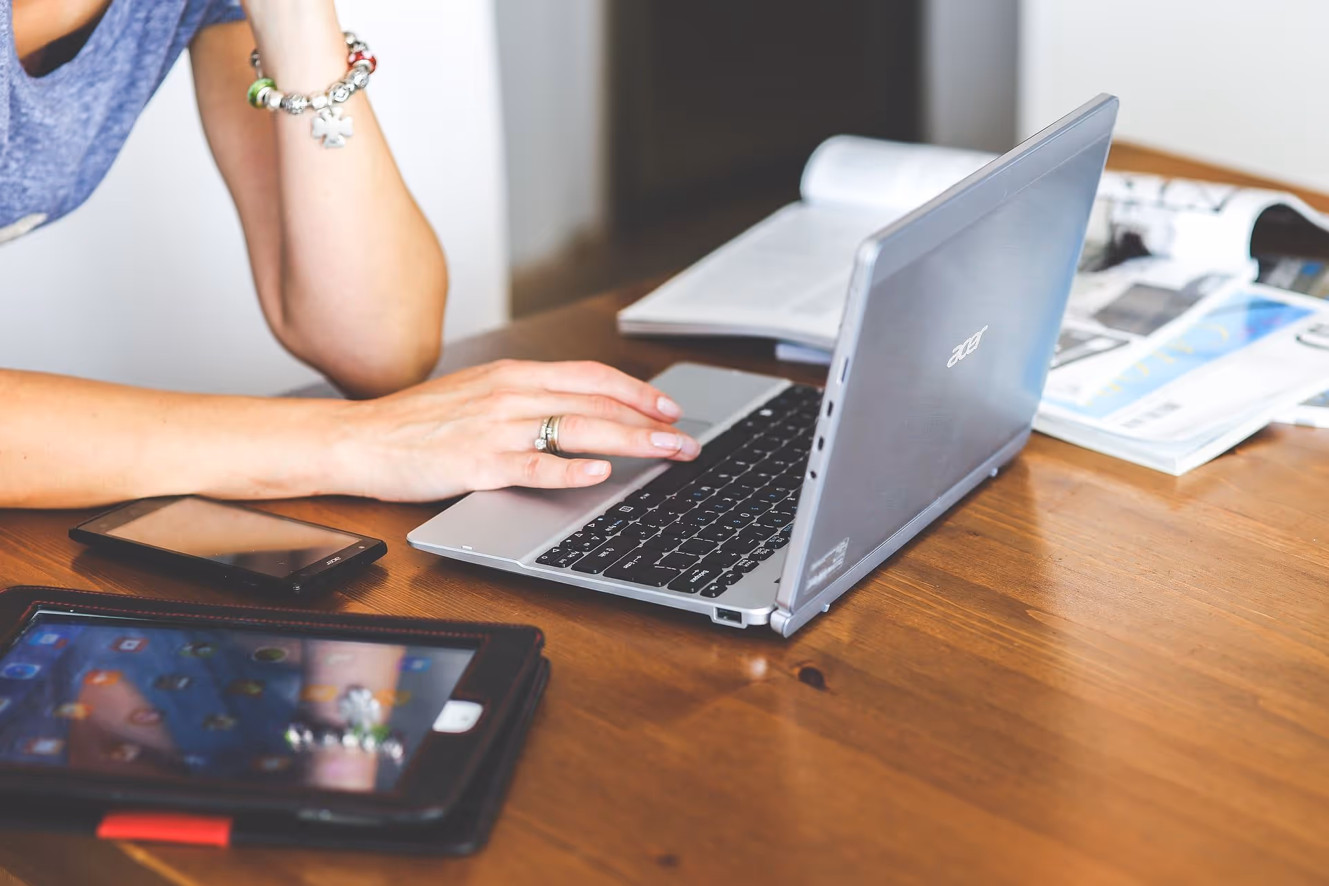 Person typing on a computer