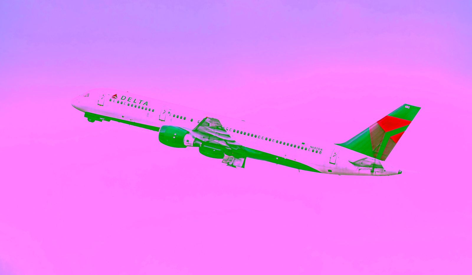 Delta airplane taking off