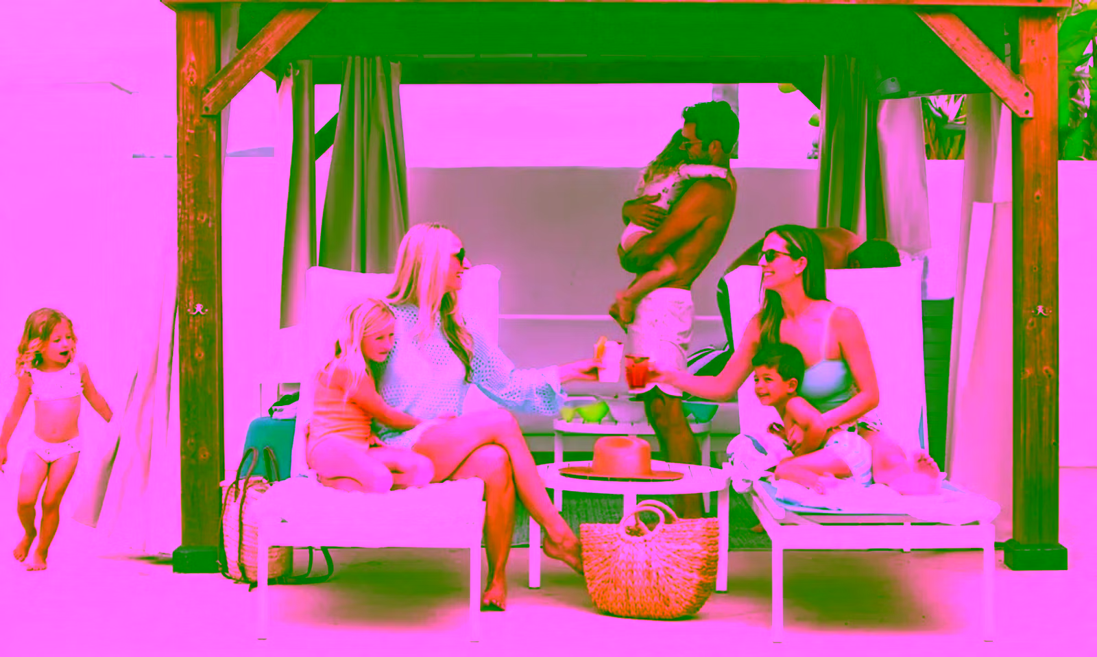 Luxury hotel pool area with lounge chairs and palm trees for staycation day access