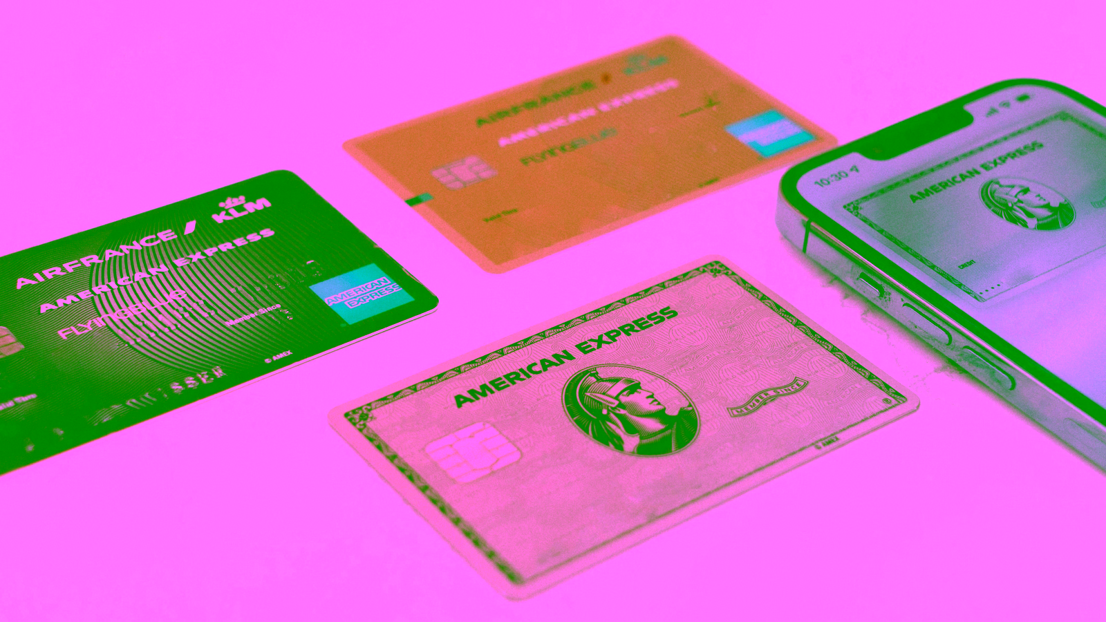 amex cards on desk 