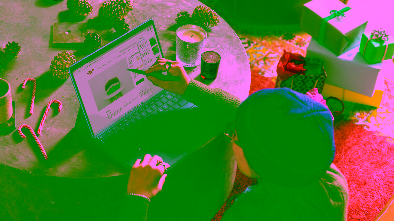 Online shopping on a tablet