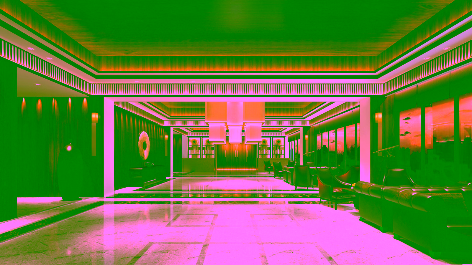 Luxury hotel lobby