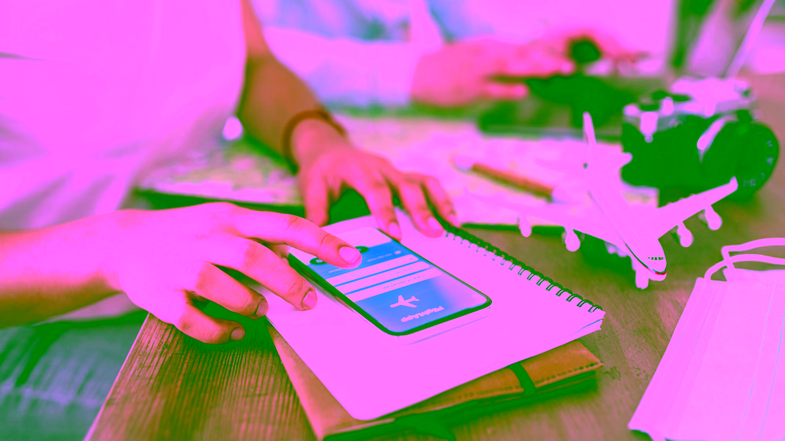 Booking a flight on phone