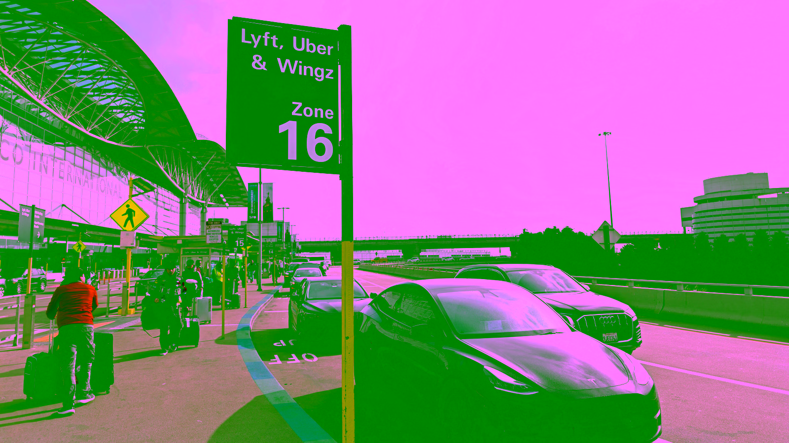 Airport rideshare pickup zone