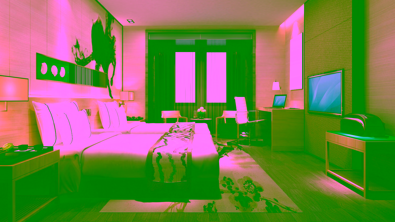 Luxury hotel room interior