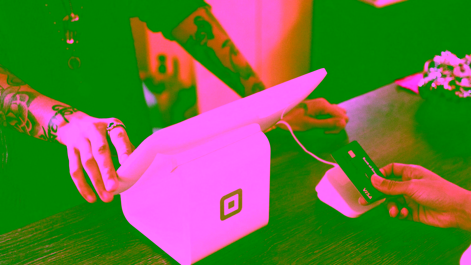 Credit card payment at counter