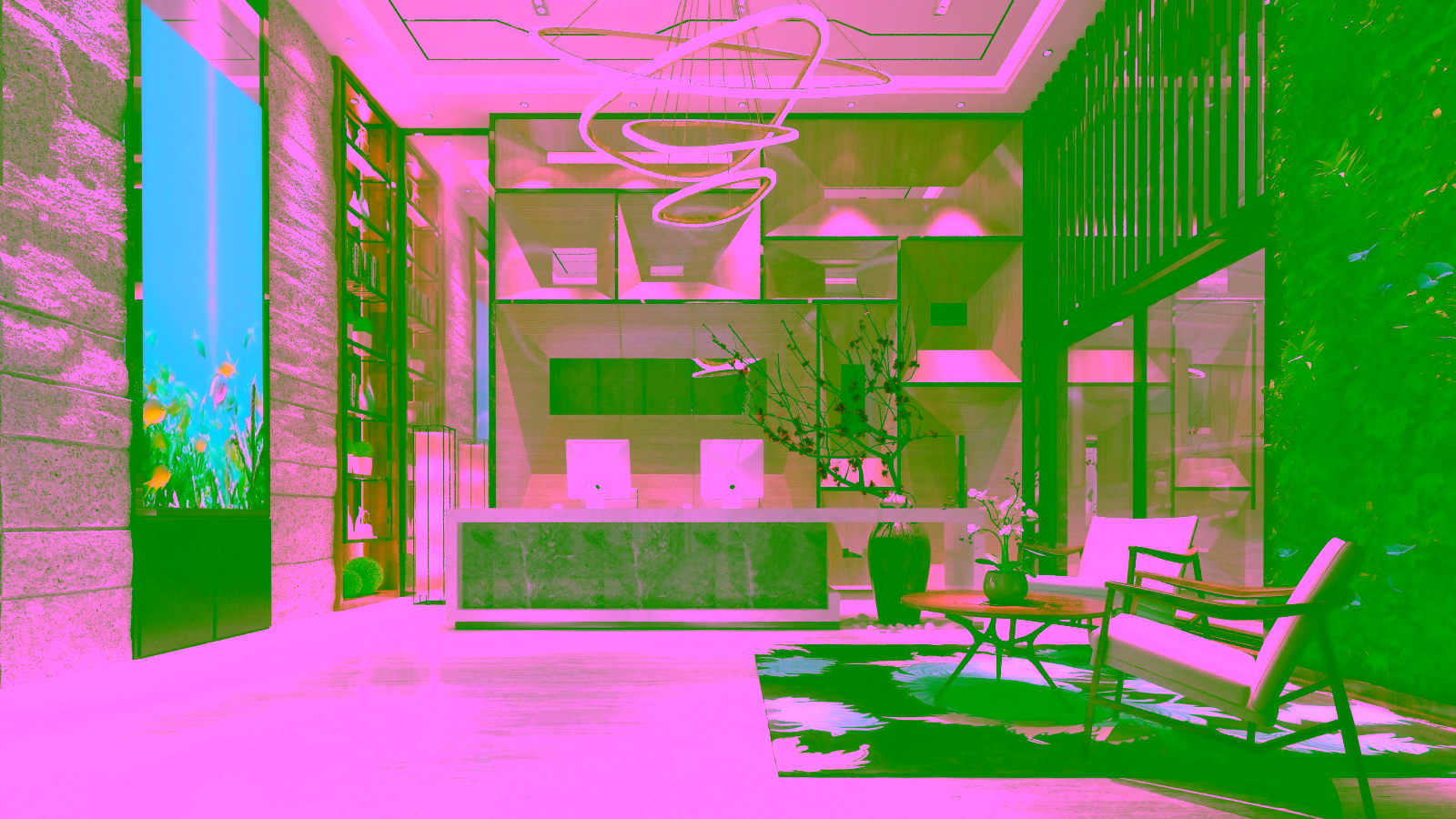 Luxury Hyatt hotel lobby with modern design