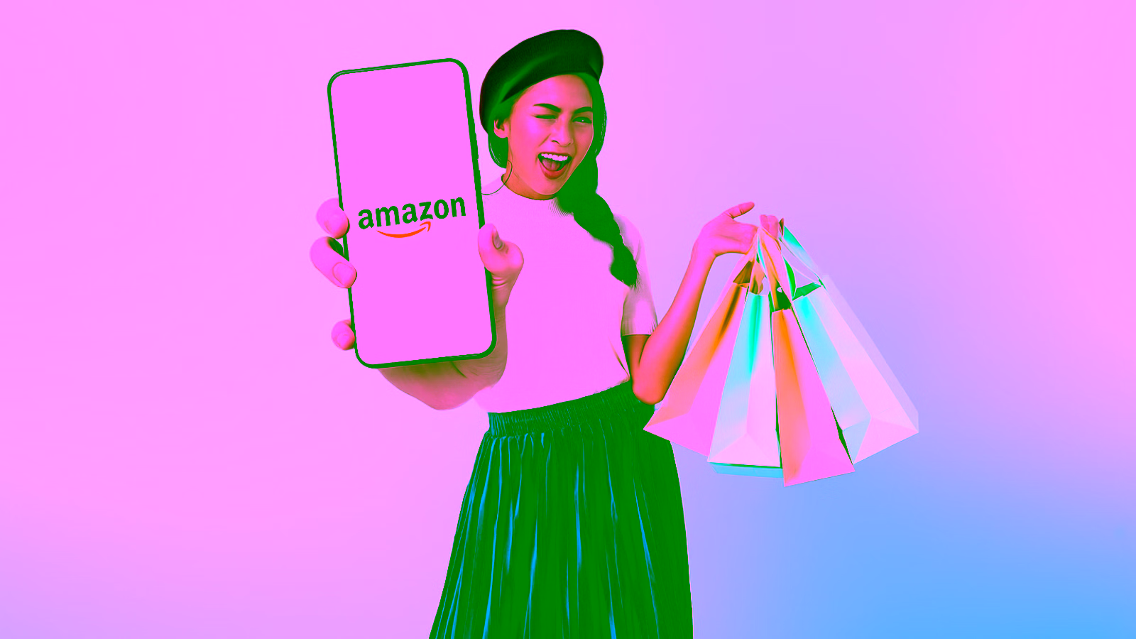 Amazon shopping app and bags