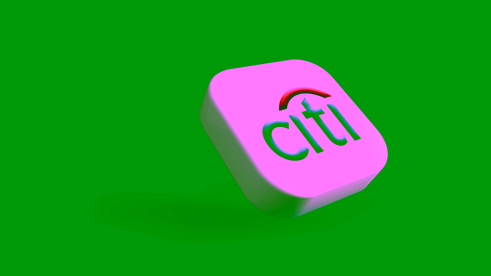 3D Citi logo icon on a blue background