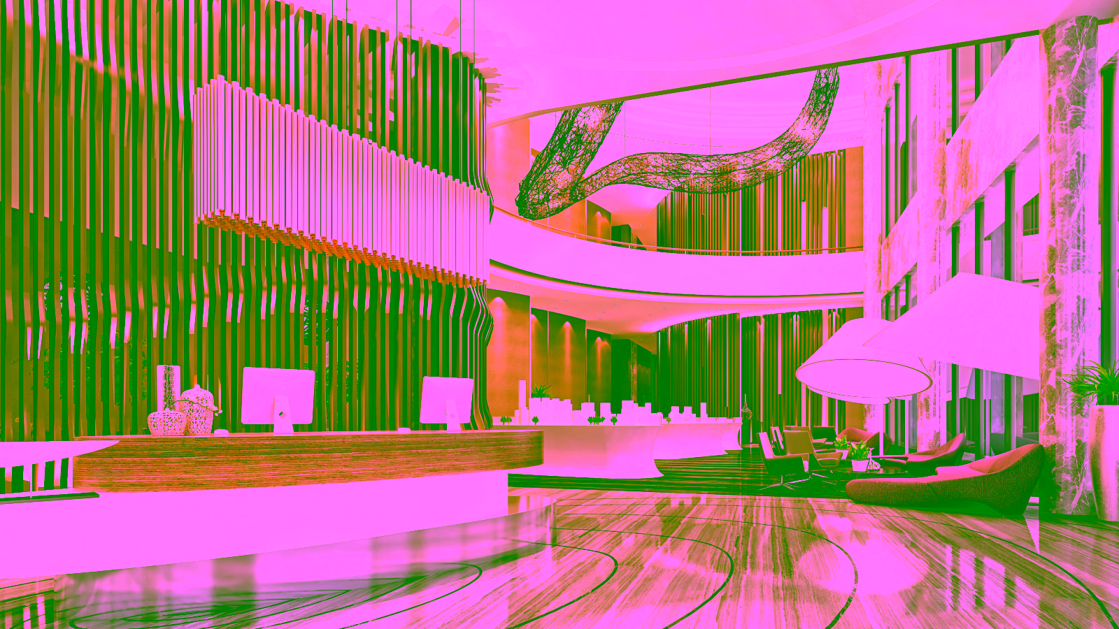 Luxury hotel lobby interior