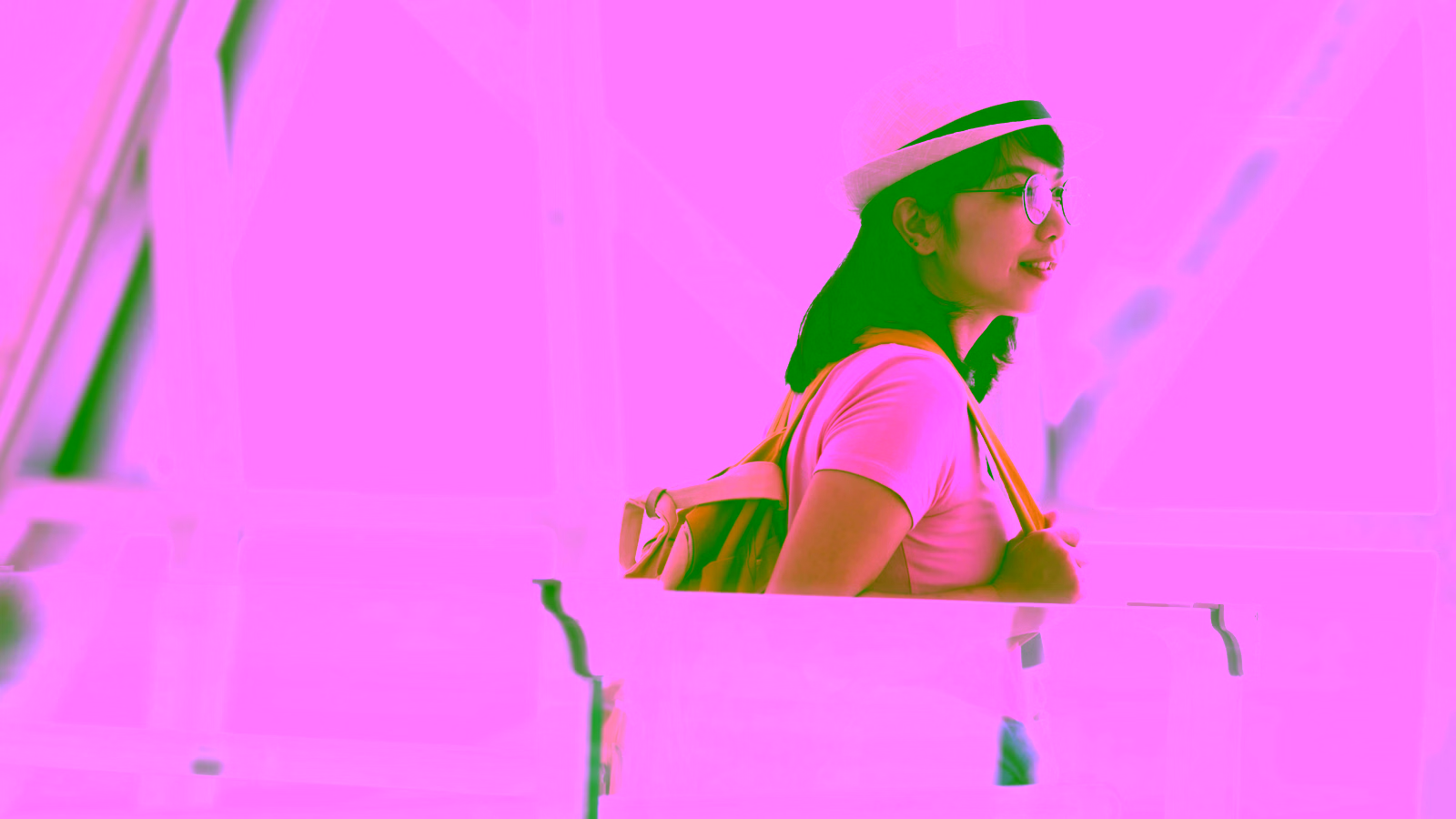 Traveler walking in airport