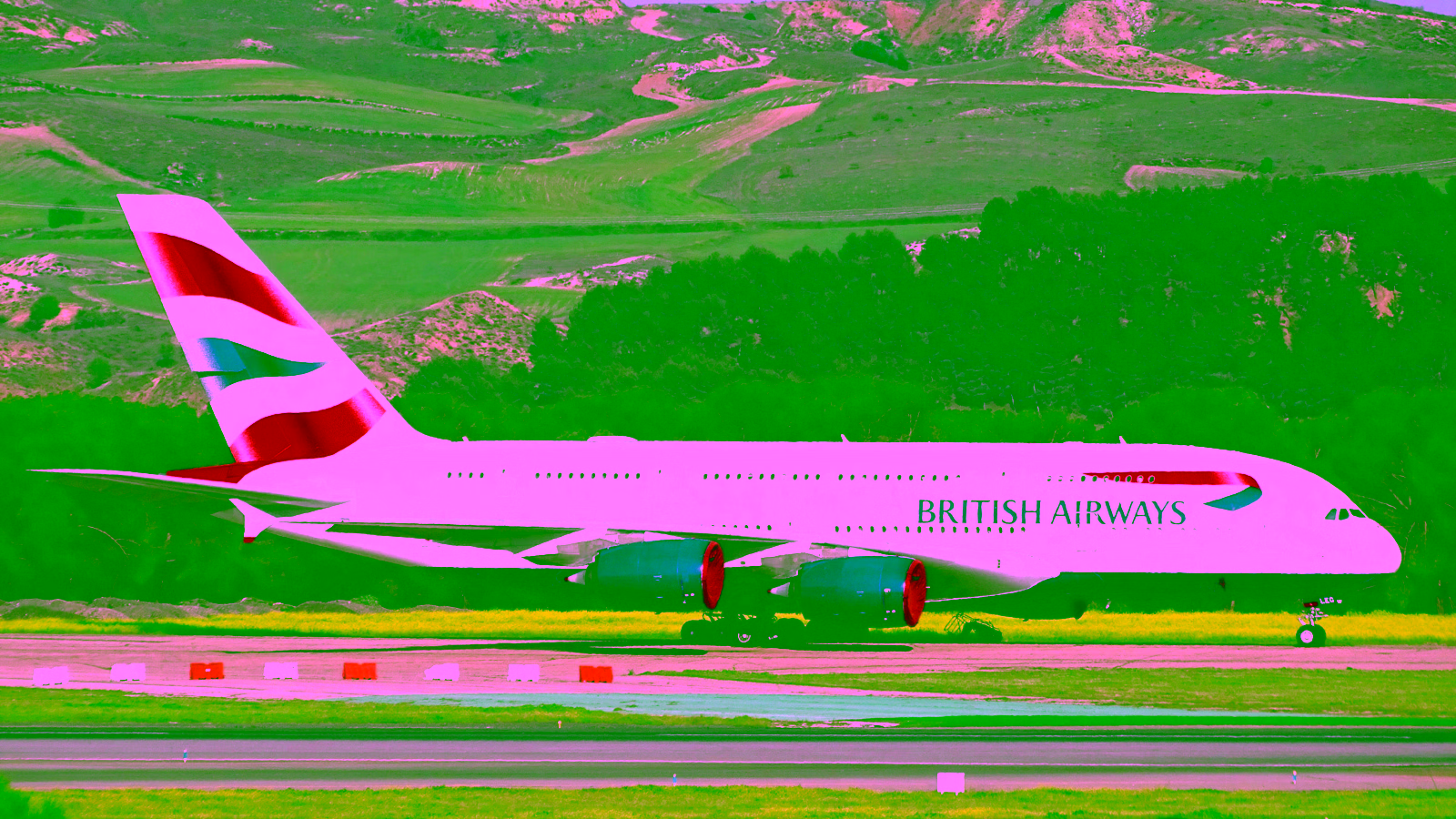 British Airways A380 on runway