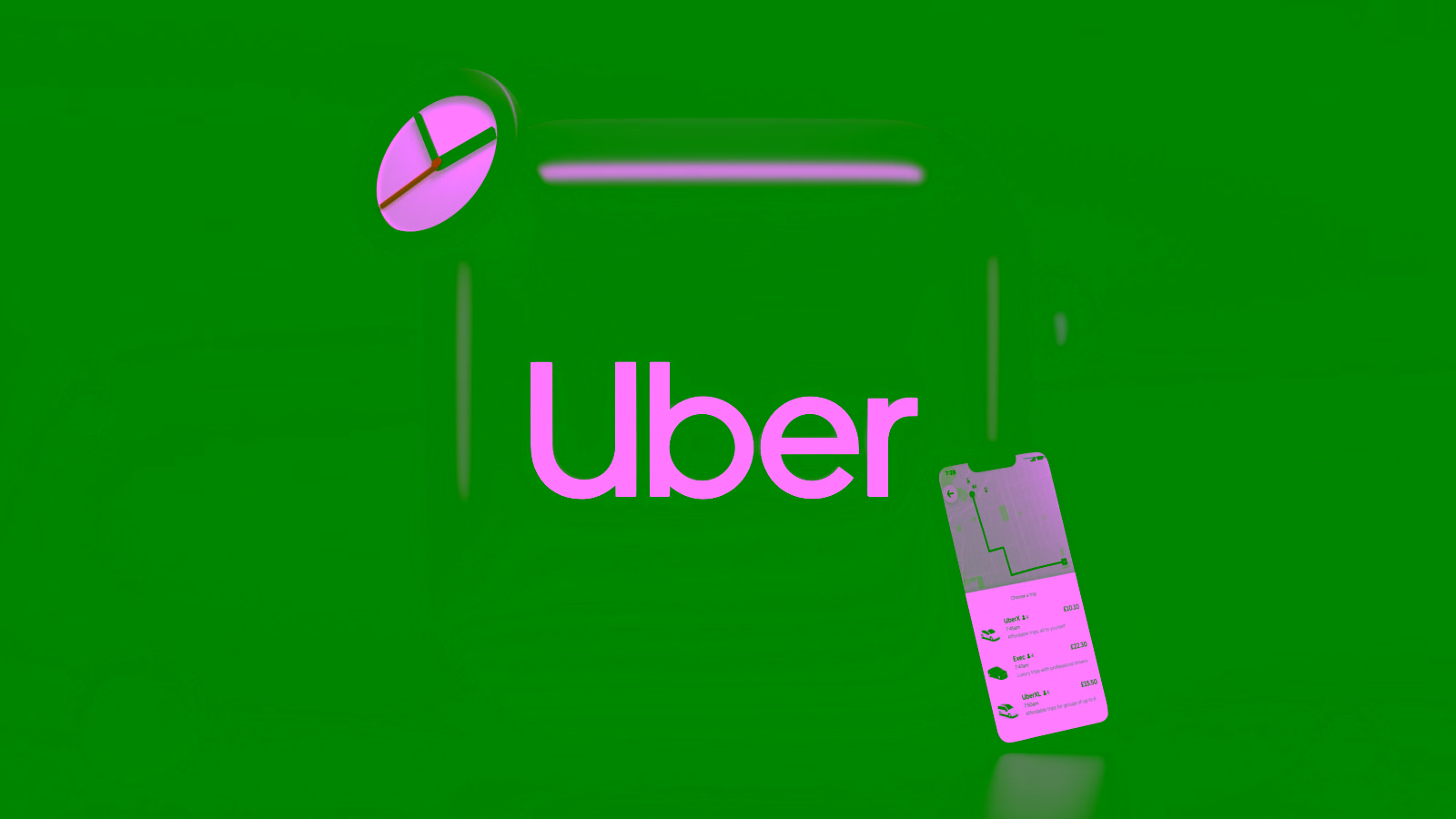 Uber app interface display