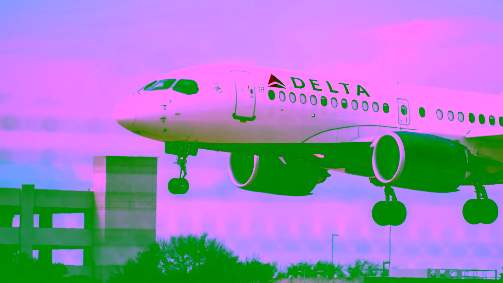 Delta plane landing gear down