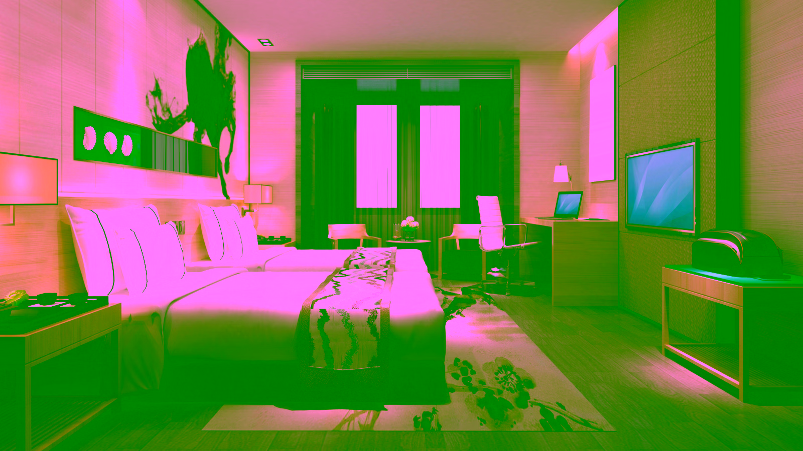 Modern hotel room interior