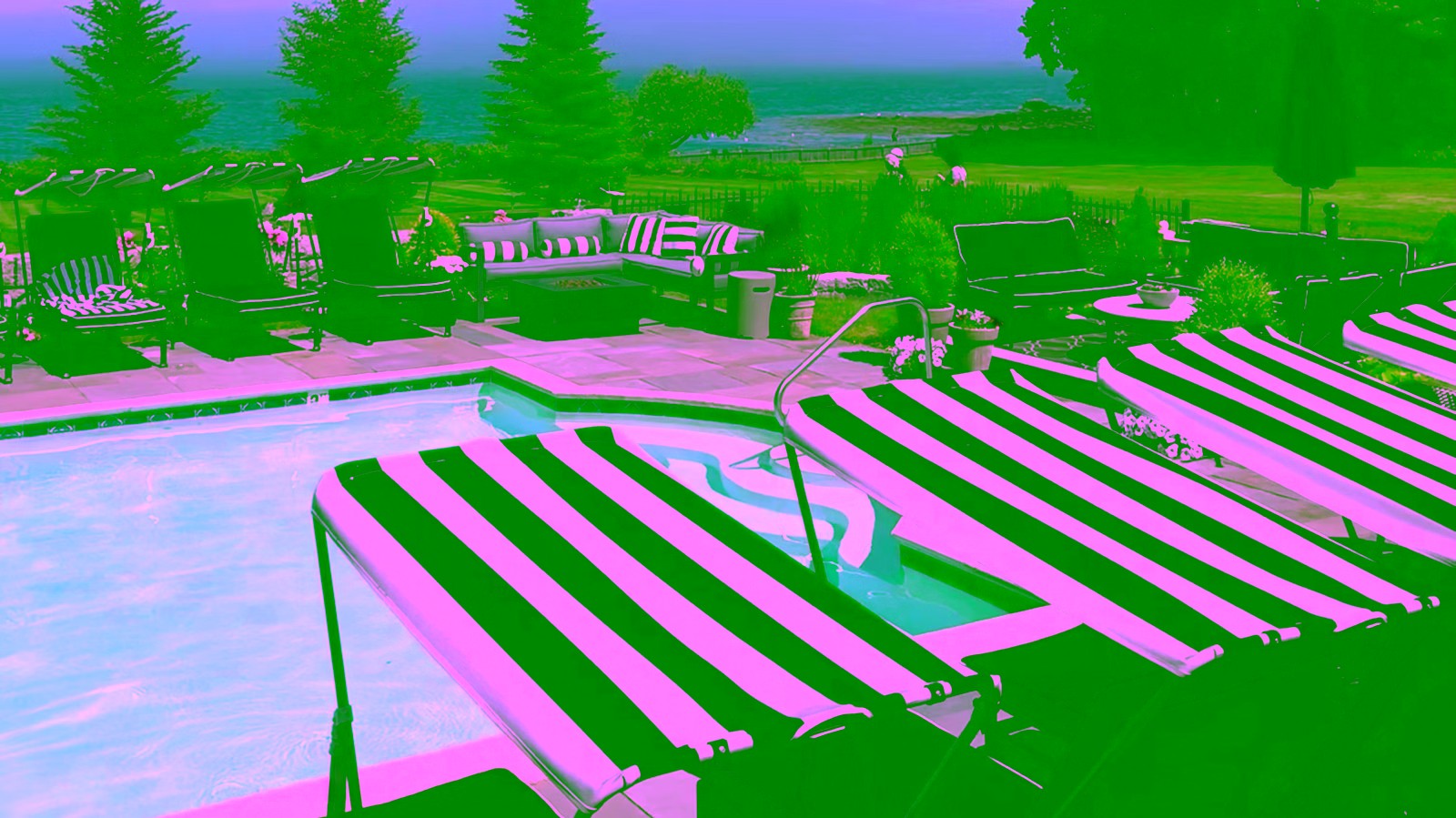 Luxury pool with ocean views