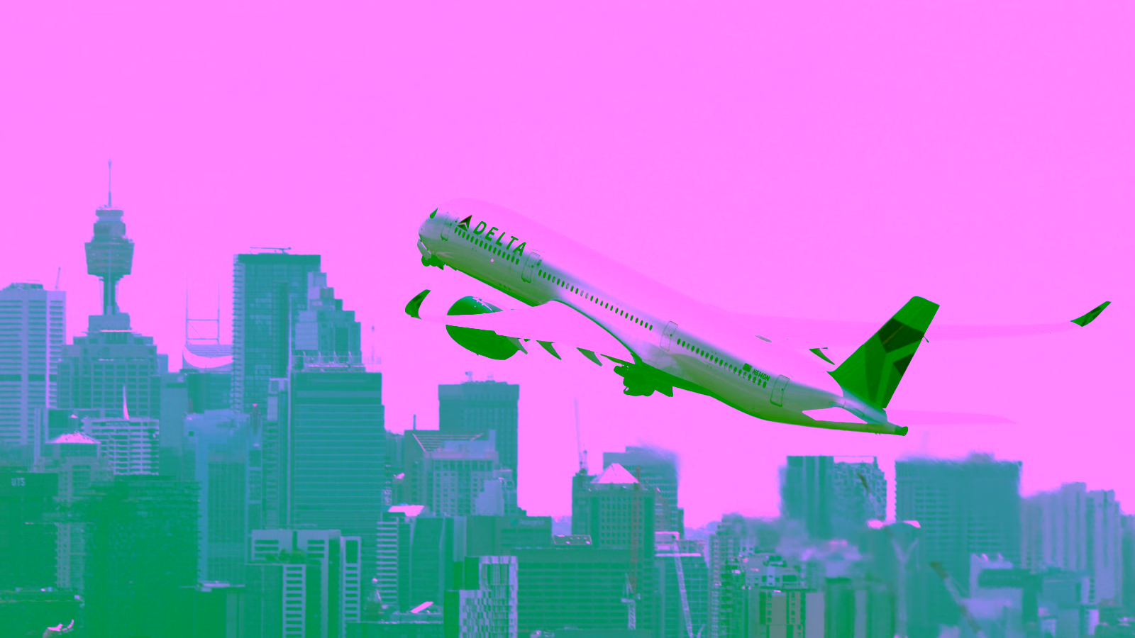 Delta One business class plane departing