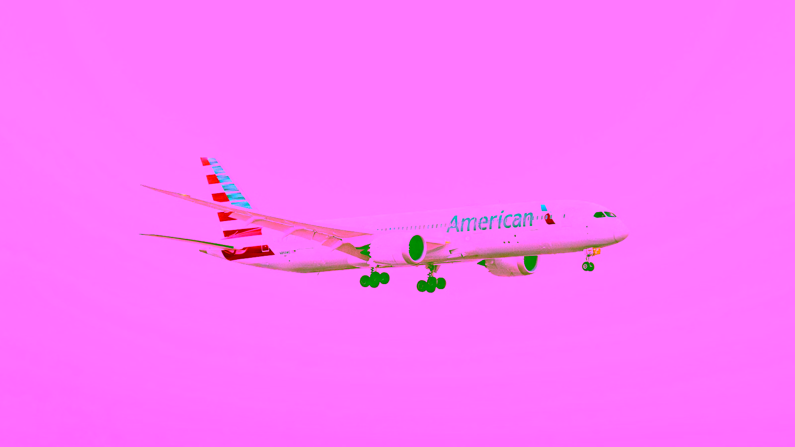 American Airlines plane in flight