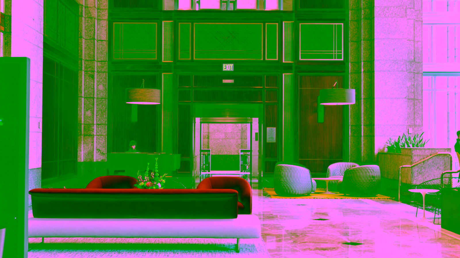 Luxury hotel lobby interior