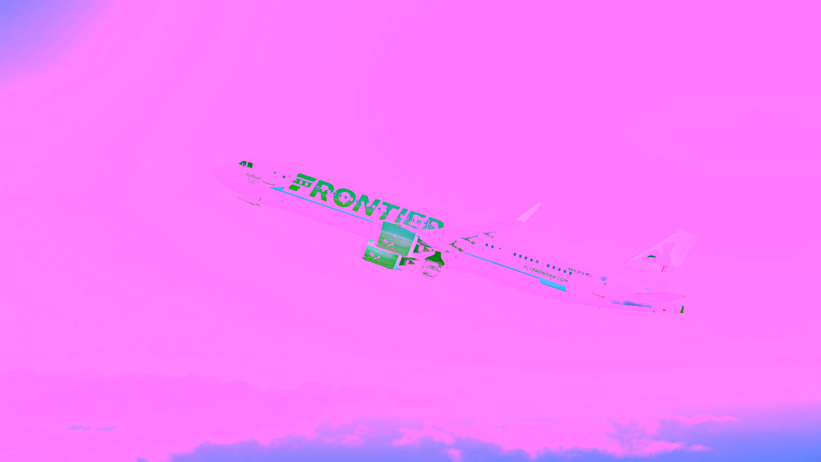 Frontier Airlines aircraft in flight
