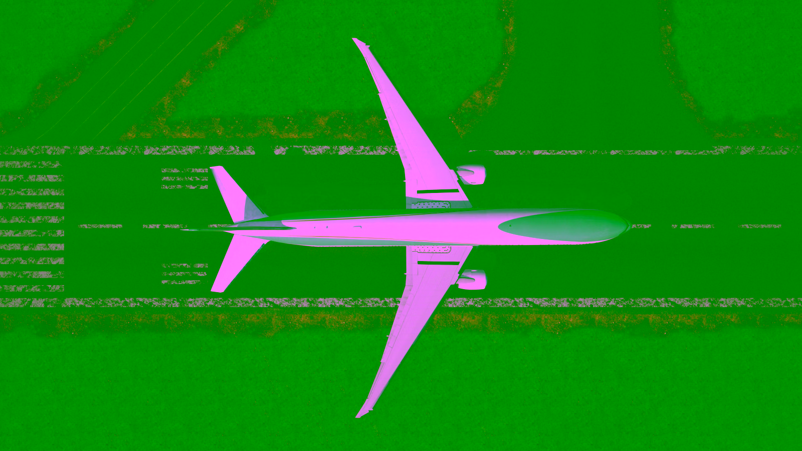 Commercial airplane on runway