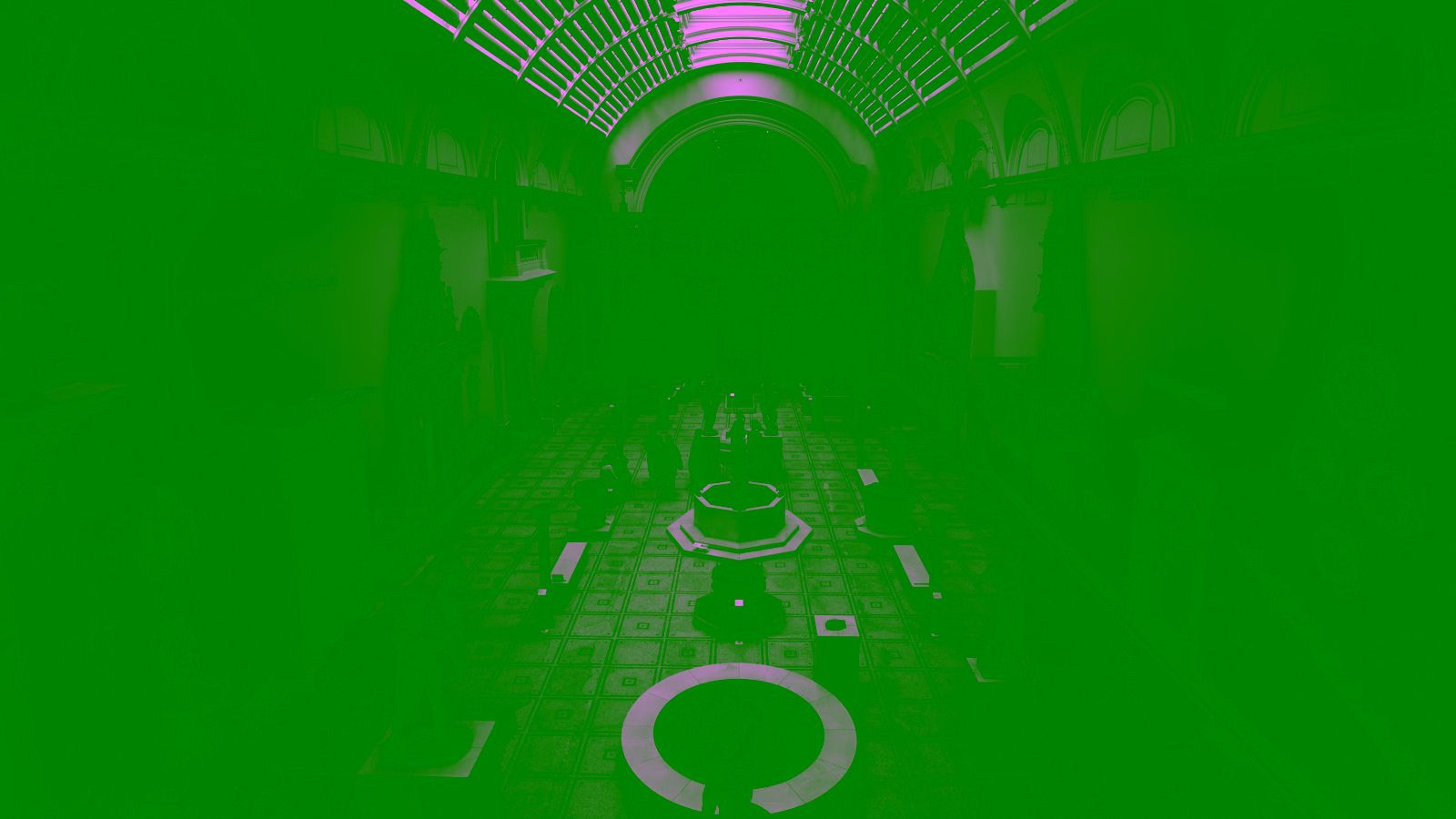 Interior of a historic art museum gallery.