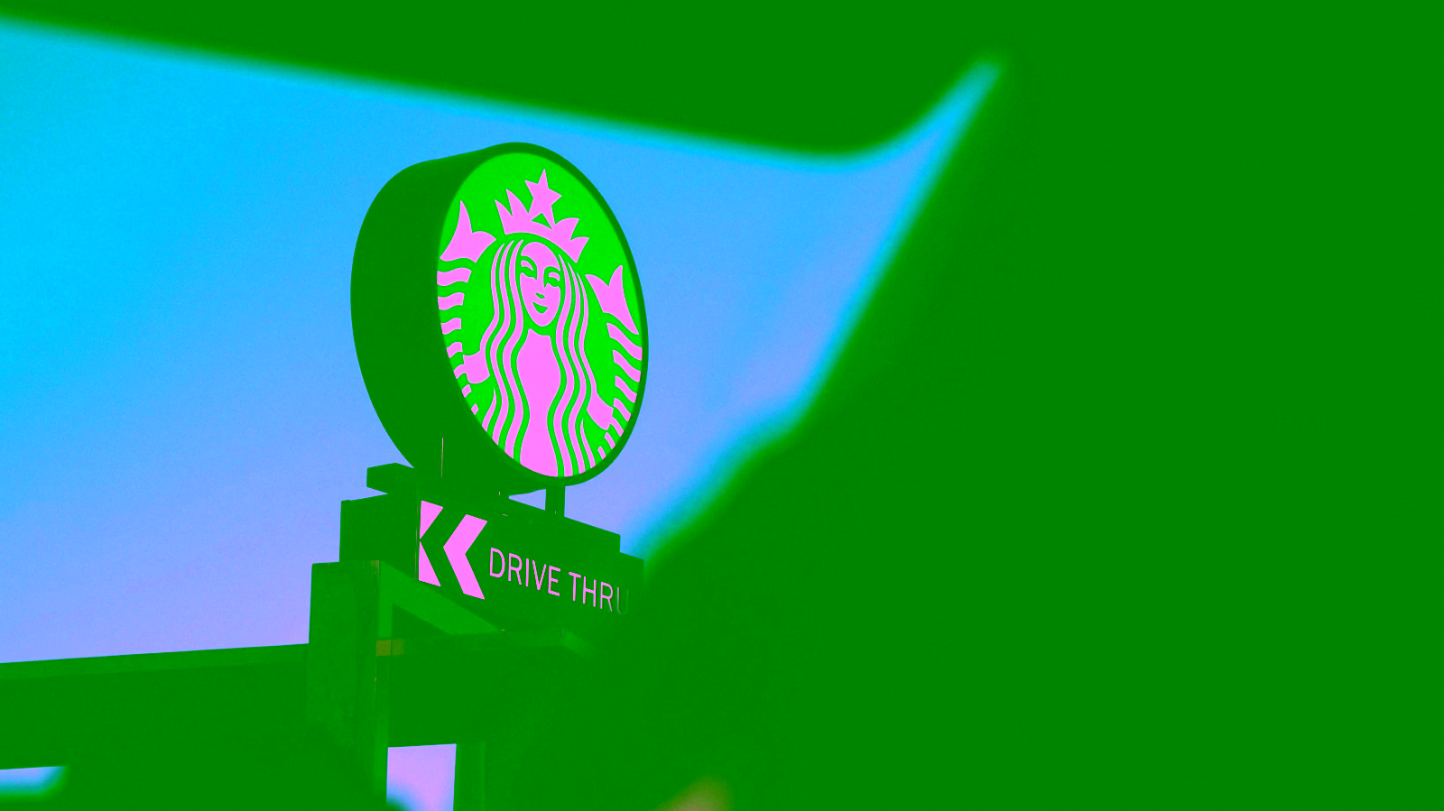 Starbucks drive-thru sign