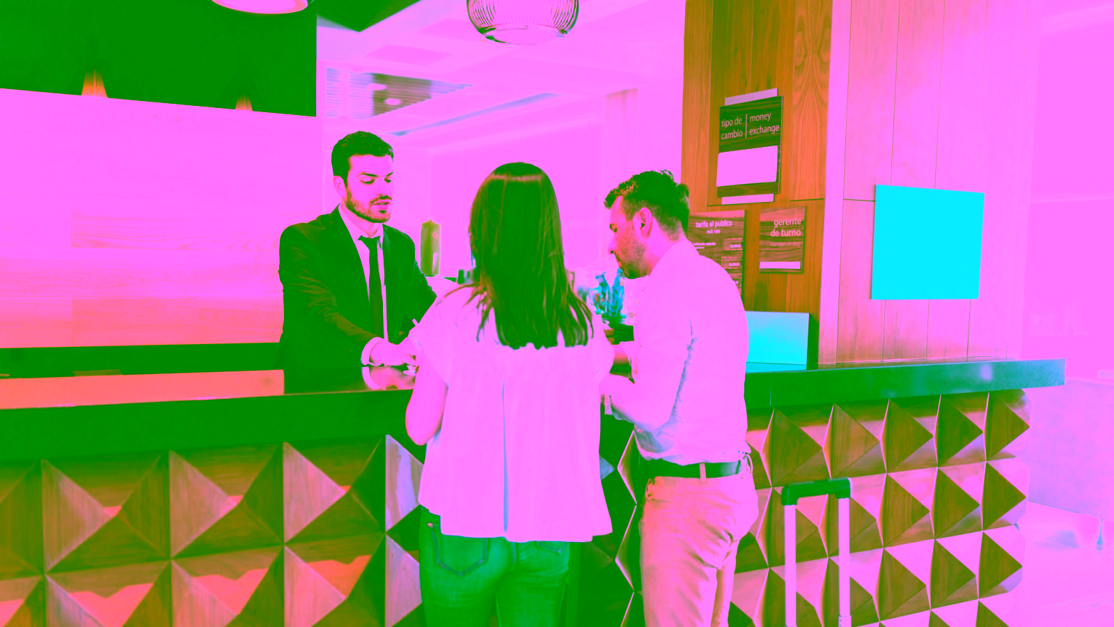 Hotel reception check-in