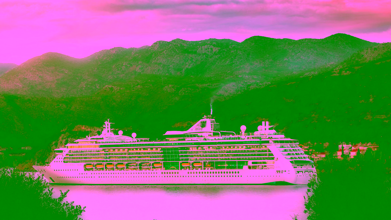 Cruise ship at sea