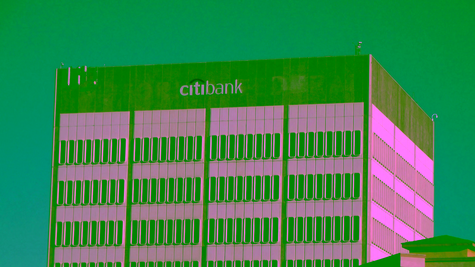 Citibank office building under a clear blue sky