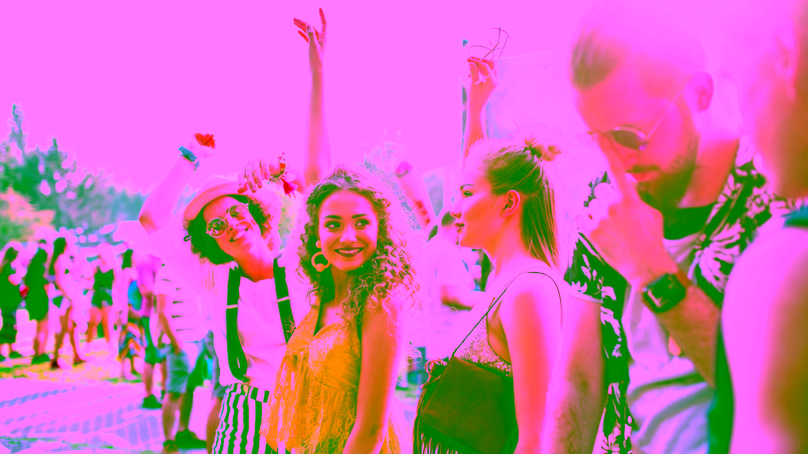 Festival crowd enjoying live music