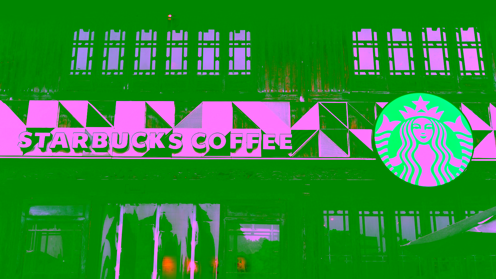 Starbucks storefront and logo