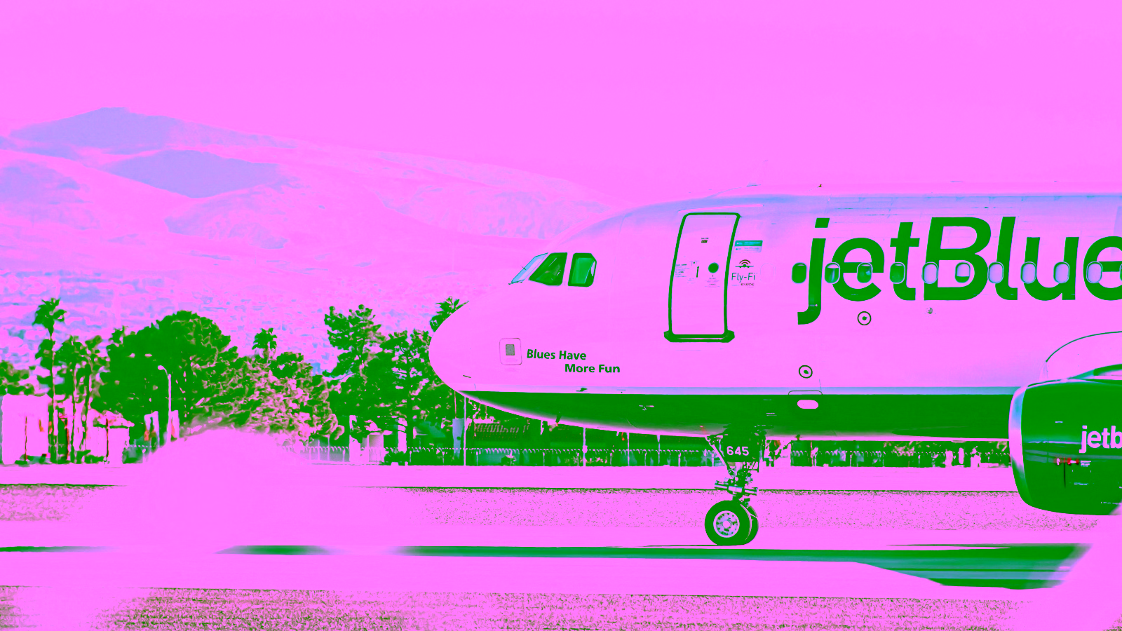 JetBlue airplane on the airport runway