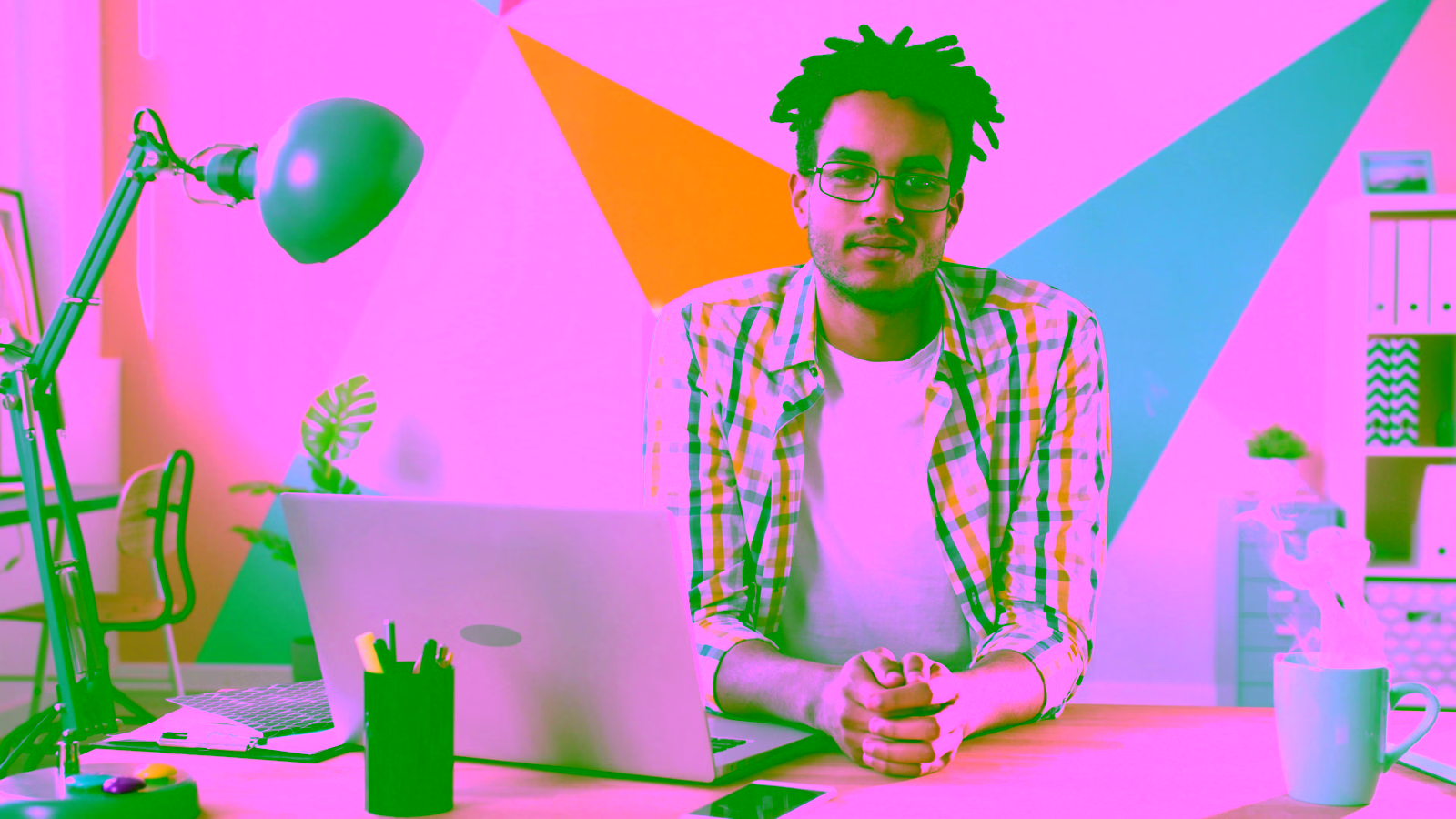 Person working at office desk