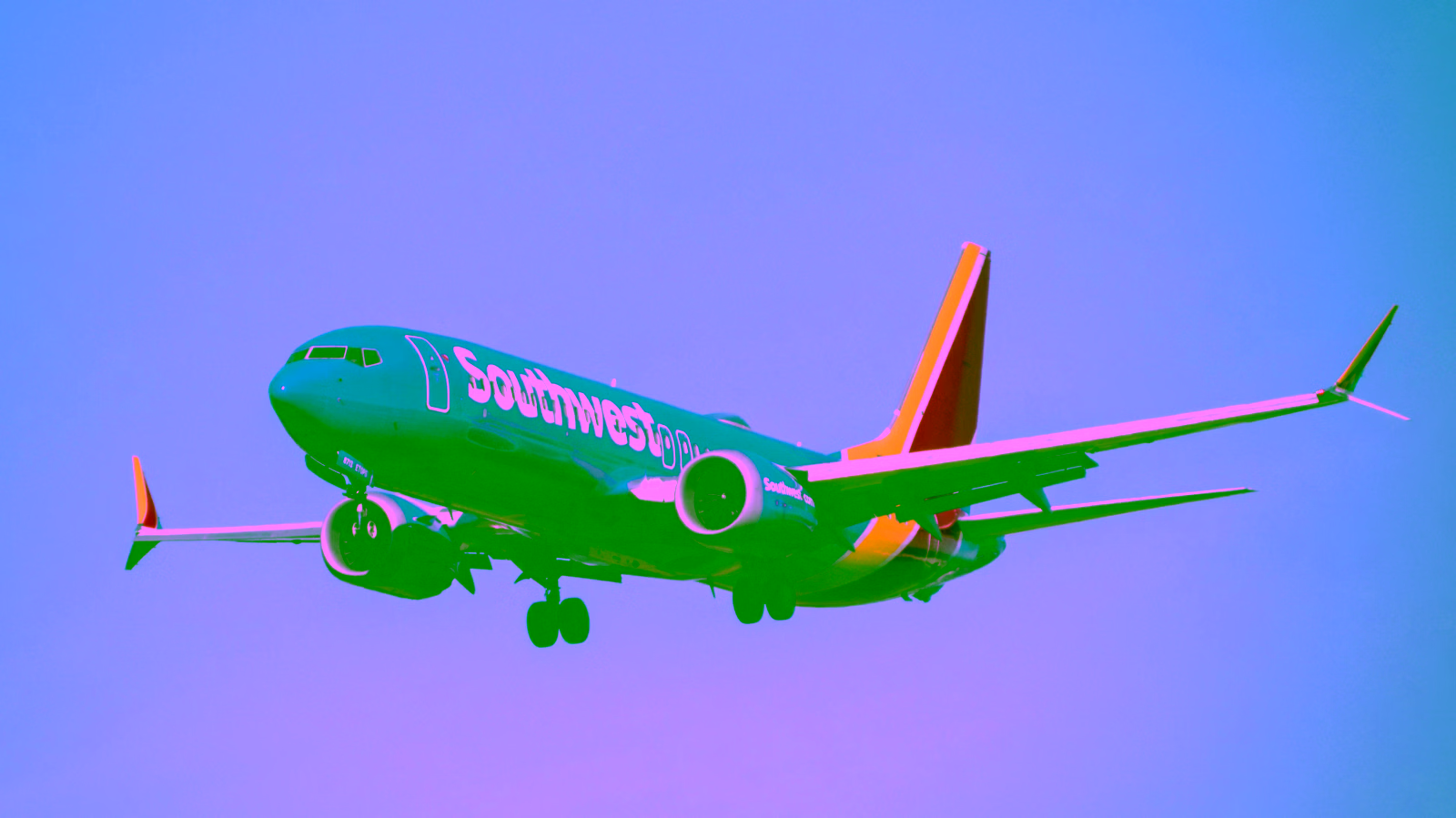 Southwest Airlines airplane in flight