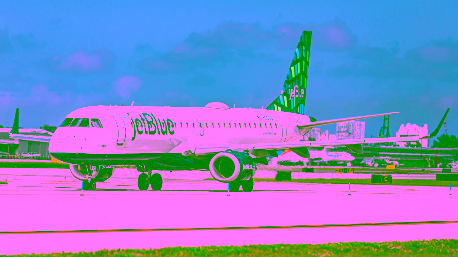 JetBlue airplane on the runway