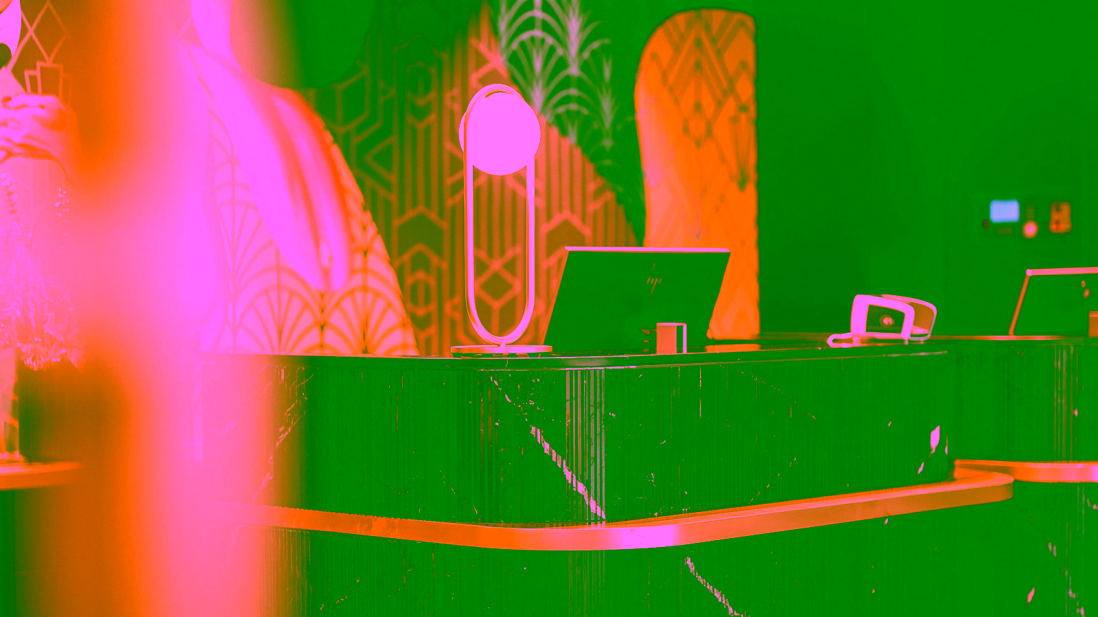 Art Deco hotel reception desk