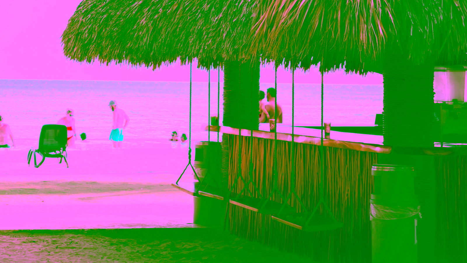 Beachside tiki bar