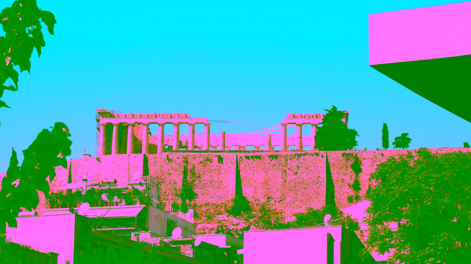 Acropolis of Athens with ancient Parthenon ruins