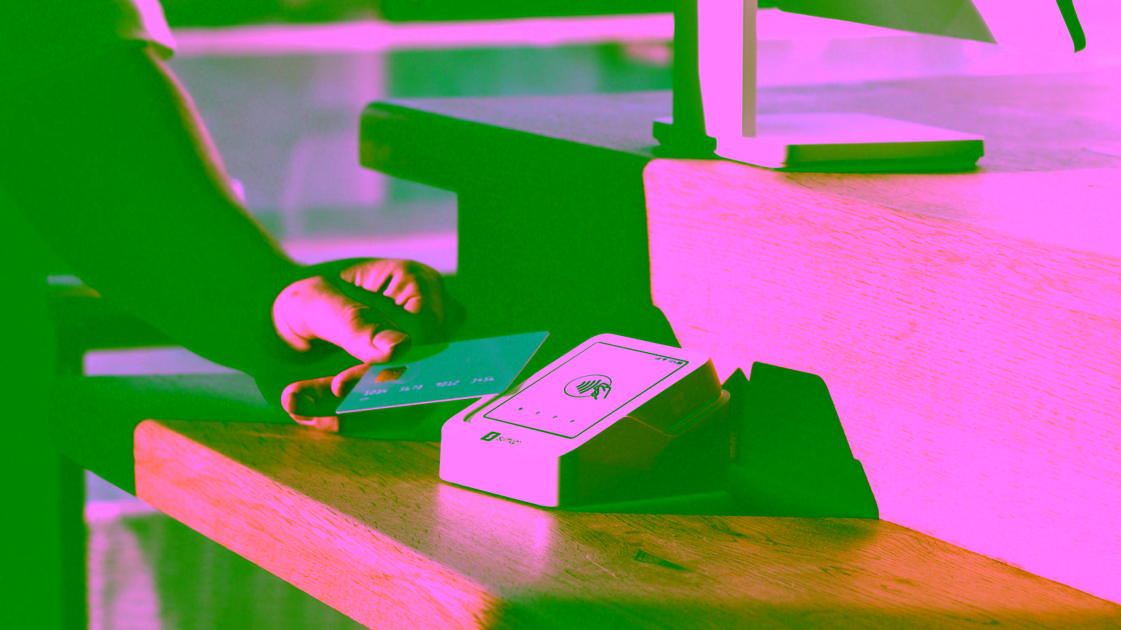 Contactless payment with a card and payment terminal.