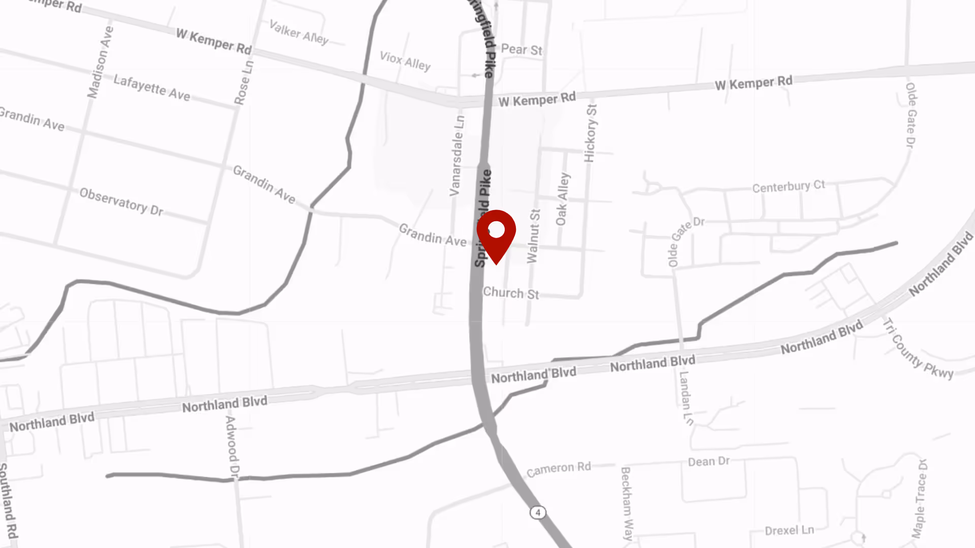 A map with a pinpoint location of the restaurant