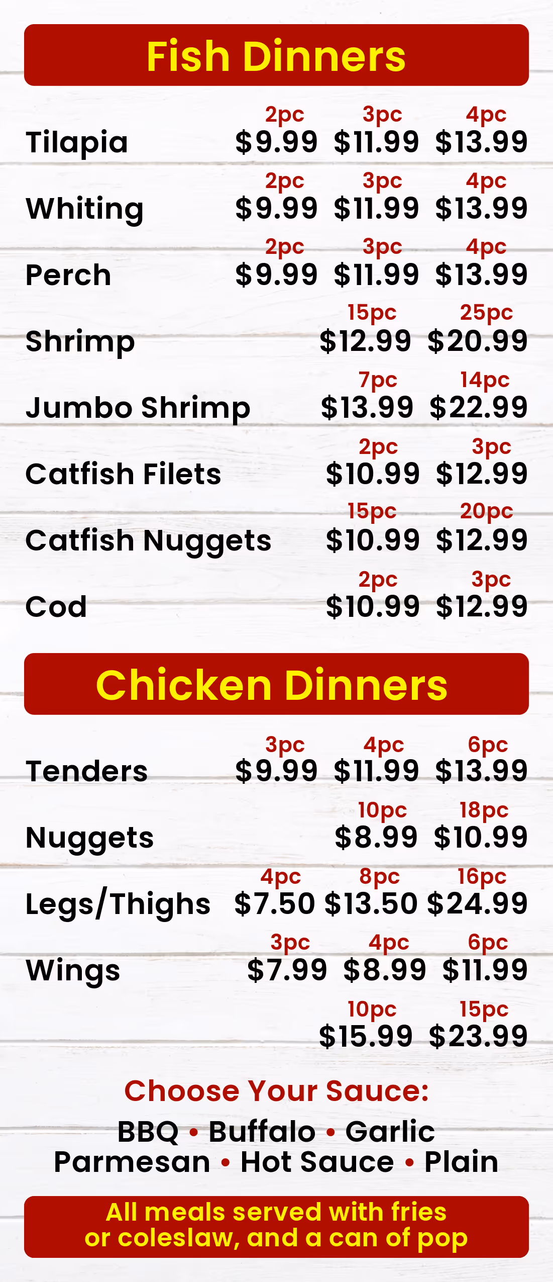 the second page of our menu