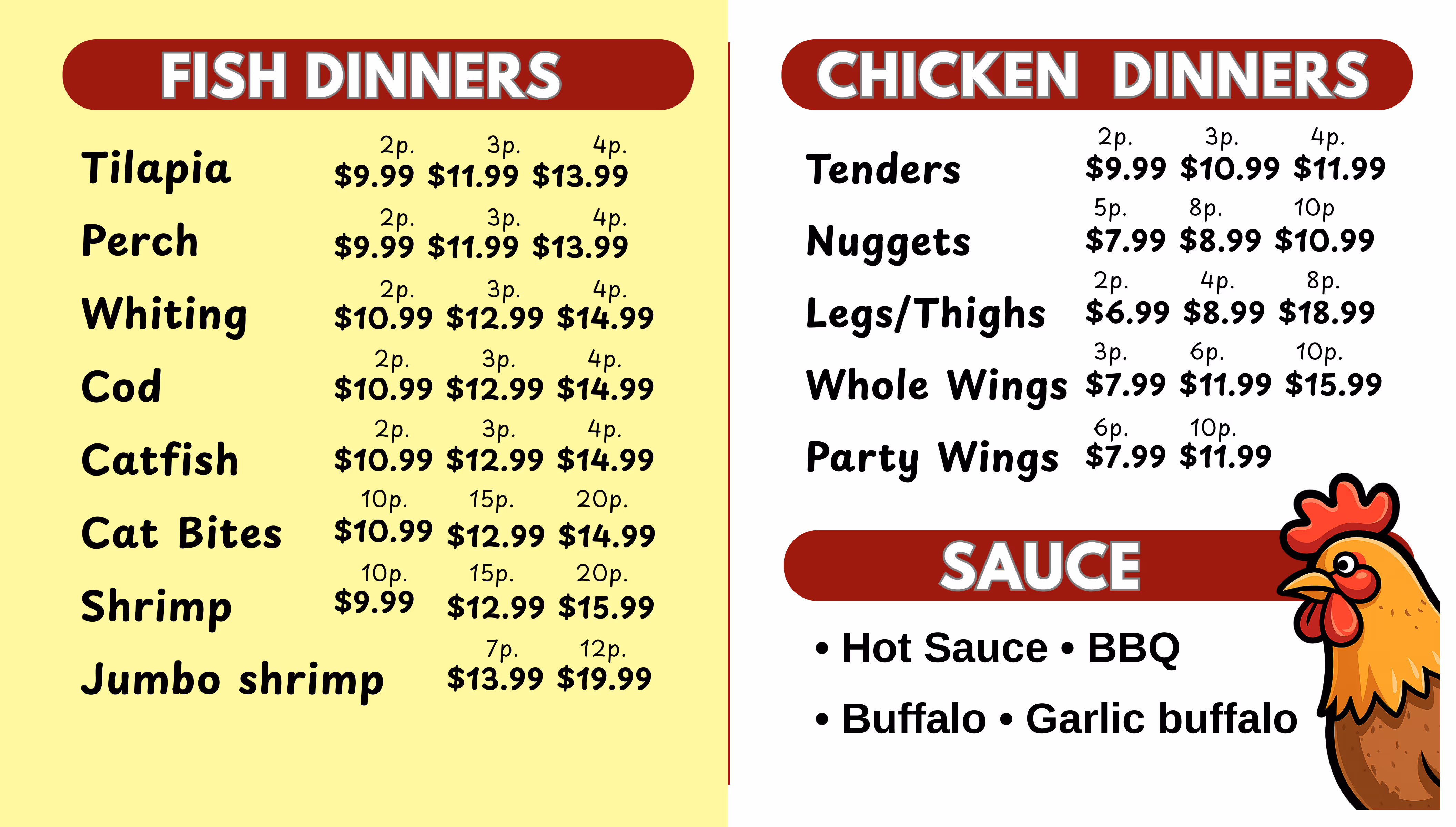 the second page of our menu