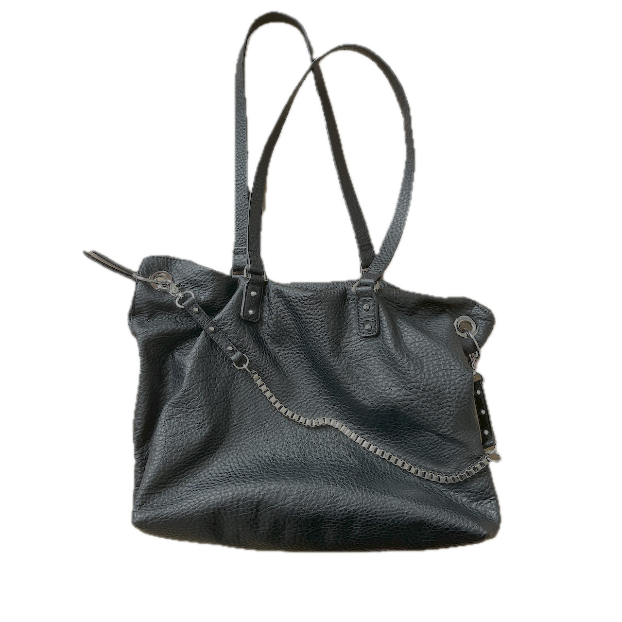 Tasche Lederoptik Silber-Details