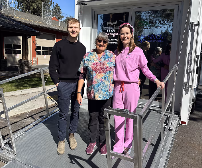 Amy Snow with patients