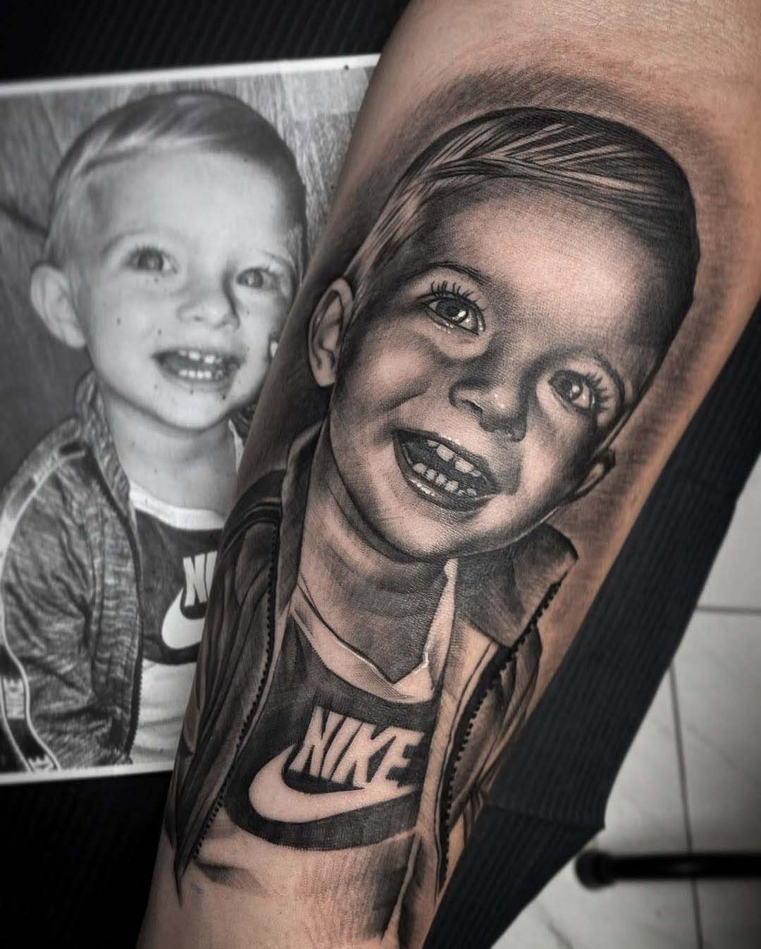 Portrait tattoo by Bruno Wayhs