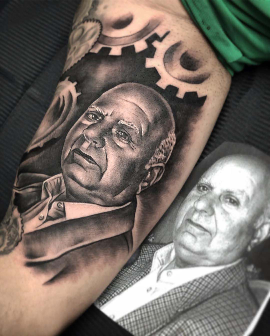 Portrait tattoo by Bruno Wayhs